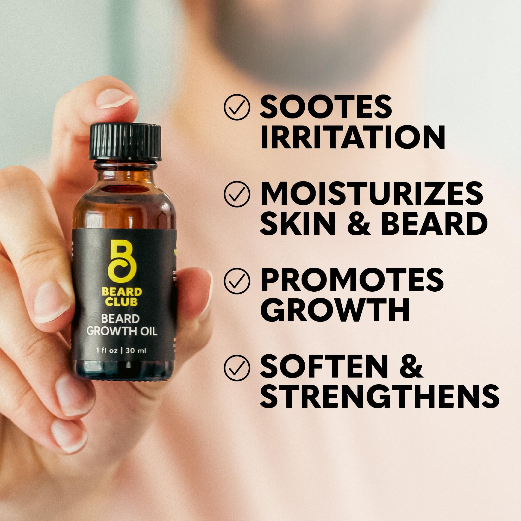 The Beard Club Beard Club Derma Roller, Beard Growth Oil, Clensing Spray & Replacement Head - Microneedling Roller with 540 Titanium Microneedles for Face, Body and Scalp - Beard Roller with Sandalwood Beard Oil