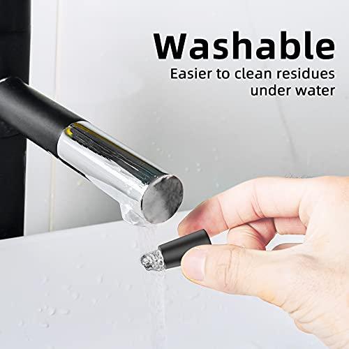 Beaport Nose Hair Trimmer and Eyebrow Trimmer, Rechargeable Professional Painless Eyebrow Razor for Ear Beard Hairline, 2 in 1 Metal Trimming Tool, Black