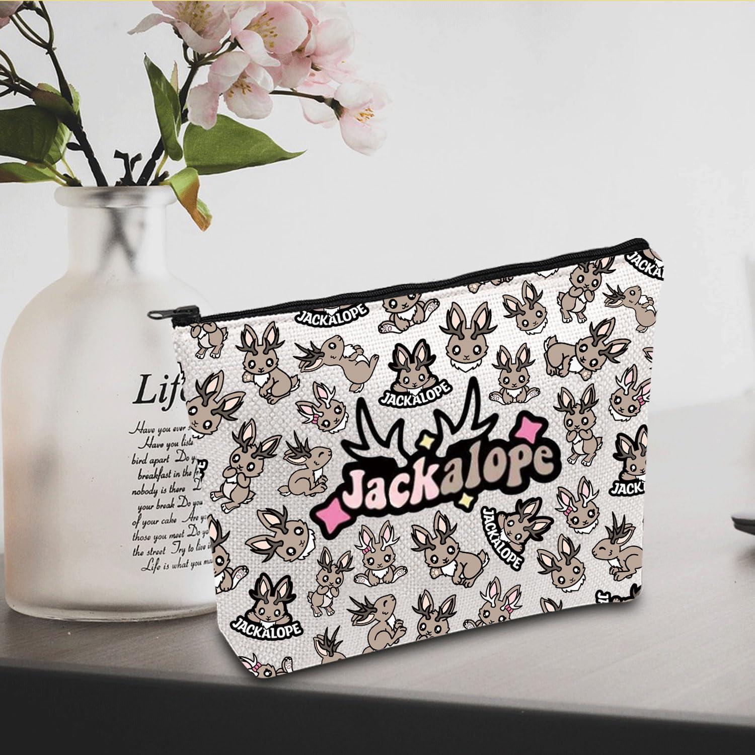JXGZSO JXGZSO Jackalope Cryptid Cosmetic Bag Cryptozoology Gift Cryptid Creature Gift Mythical Jackalope Makeup Bag Jackalope Lover Gift