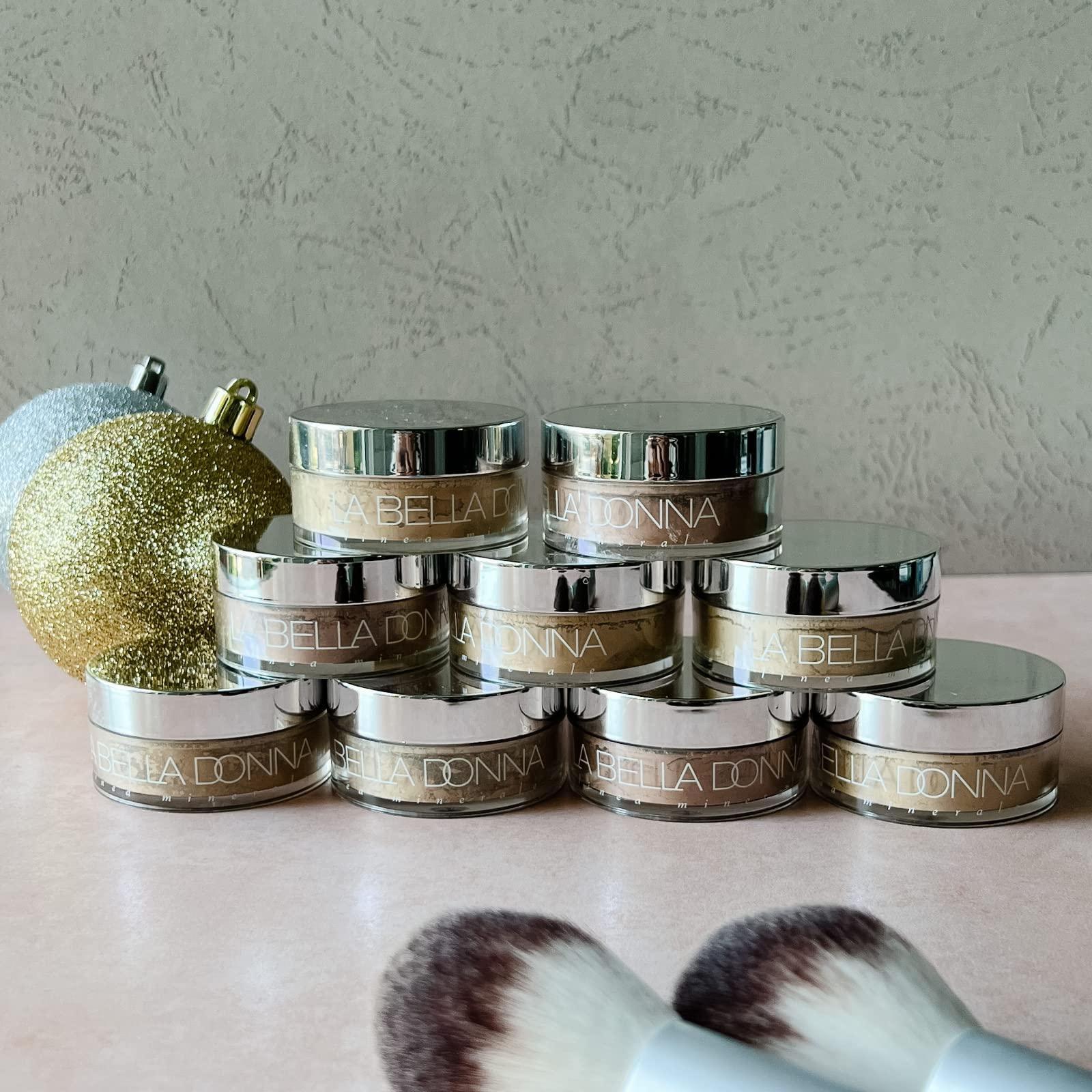 La Bella Donna La Bella Donna Loose Mineral Foundation, Non-Chemical SPF50, Only 4 Ingredients, Reef-Safe, Non-Nano, Natural Mineral Makeup with Sun Protection | 10g | Light Amber