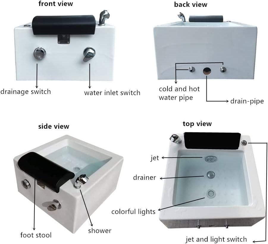 GEHPYYDS GEHPYYDS Portable Foot Spa Bathtub,Pedicure Foot Spa,Pedicure Bowl,Foot Bath,feet spa tub,Acrylic Pedicure Chair Shampoo Sink, Sink Spa Foot Shower Wash Salon, Massage Foot,A