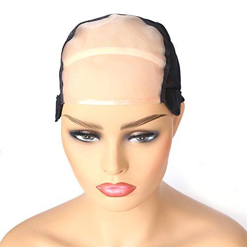 BTWTRY BTWTRY 5x5.5inch MONO Wig Caps for Making Wigs with Adjustable Strap 1pc Monofilament Wig Cap DIY Wigs Black Dome Weaving Mesh Wig Cap for Women and Girls (1pc, Small)