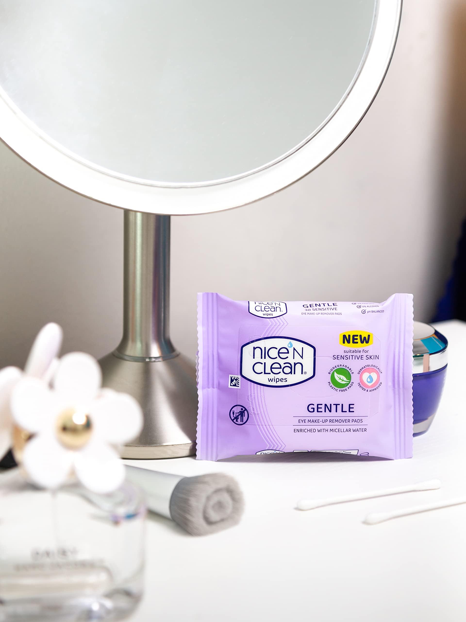 Nice 'N Clean Nice 'N CLEAN Eye Make Up Remover Pads with Micellar Water Leaving Skin Fresh and Clean, Suitable for Sensitive Skin, Biodegradable, Plastic Free Face Wipes, 30 x Pads