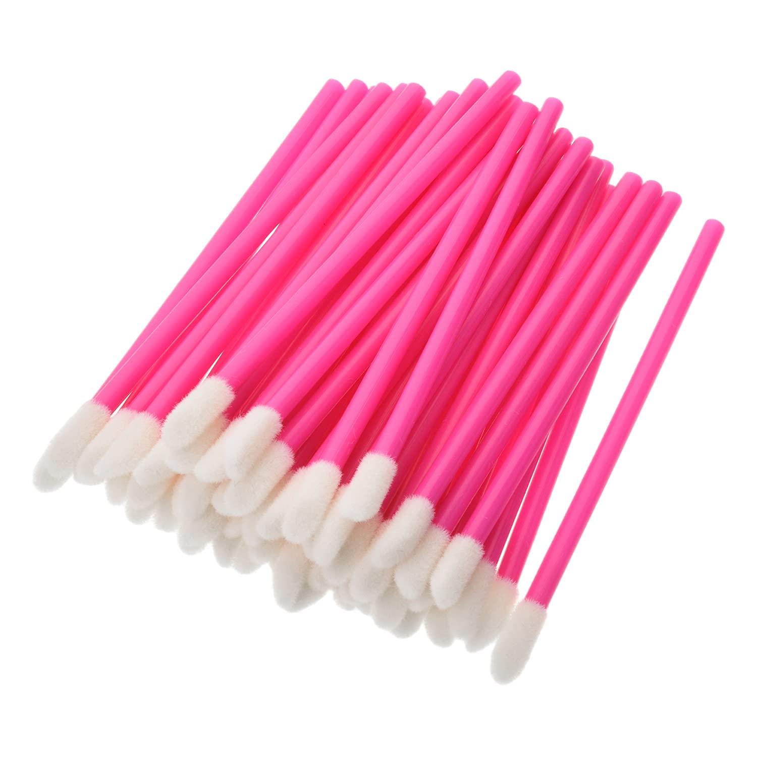Hegebeck Hegebeck Disposable Lip Brushes Make Up Brush Lipstick Lip Gloss Wands with Soft Brush Head Applicator Tool Makeup Beauty Tool 50 Pcs