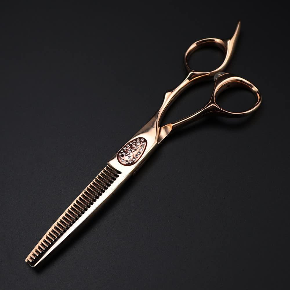 ZYHSIJOBAS ZYHSIJOBAS Hair Cutting Scissors, 6inch Professional Japan 440c Steel Scissor Rose Gold Cut Hair Scissors Haircut thinning Barber Cutting Shears Hairdressing Scissors