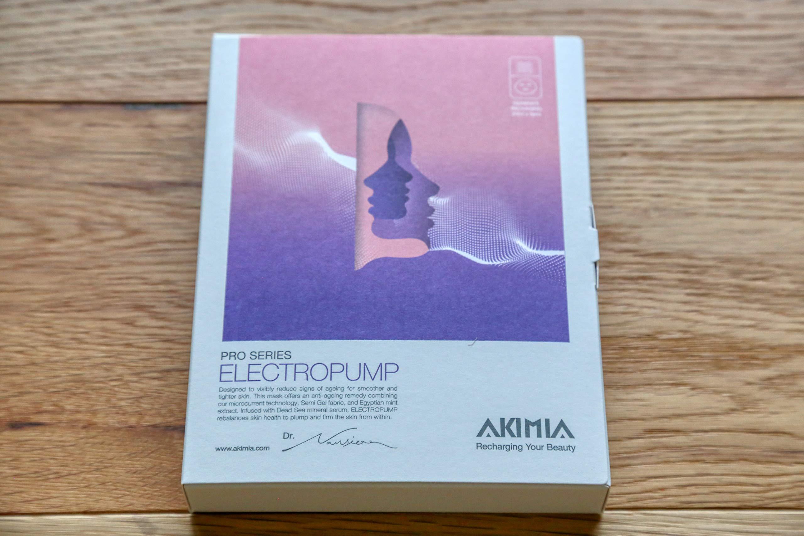 innerexile Akimia Microcurrent PRO ELECTRO PUMP Full Face Facial Mask Sheet, Moisturizing and Tightening Skin Care | 4x deeper essence penetration | Dead Sea mineral extract