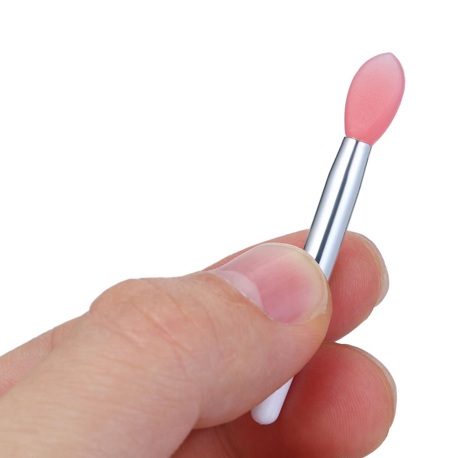 Ymiko Lip Applicators Disposable, Silicone Lip Brushes, Black, White, Pink (Optional) Lip Applicators Silicone Lip Applicator with 10 Silicone Lip Brush and 2 Anti lost Cover for