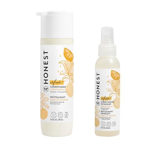 The Honest Company The Honest Company Citrus Vanilla Conditioner + Conditioning Detangler Bundle (10 fl oz, 4 fl oz) | Naturally Derived, Silicone & Tear Free, Hypoallergenic