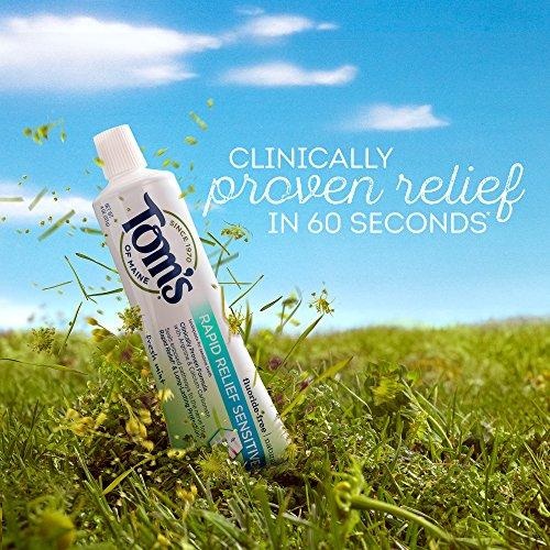 Tom's of Maine Tom's of Maine, Natural Rapid Relief Sensitive Toothpaste, Natural Toothpaste, Sensitive Toothpaste, Fresh Mint, 4 Ounce, (Pack of 2)