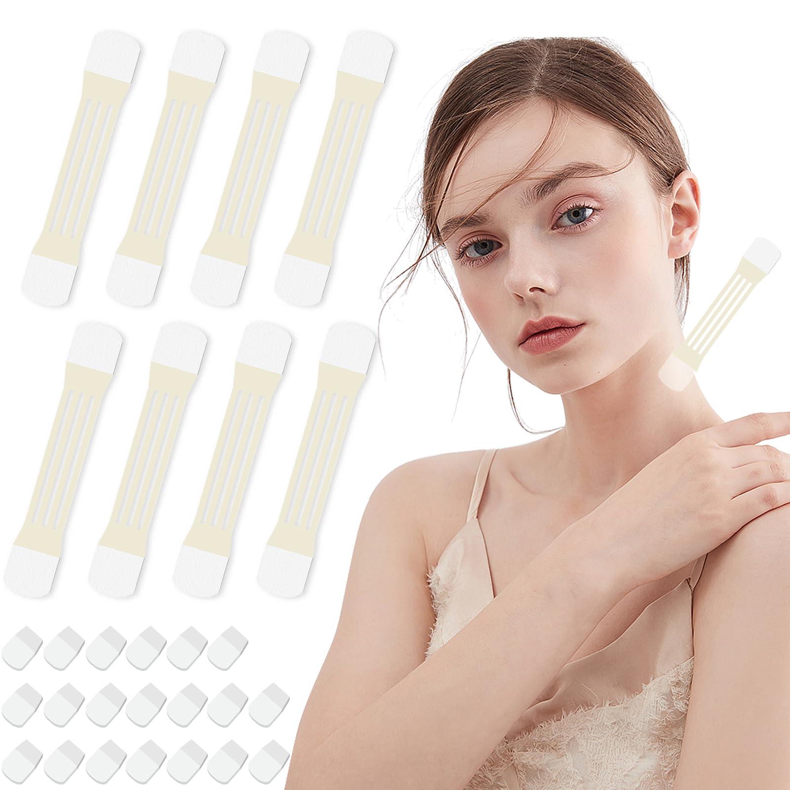 Friendship Friendship 48 Pack Neck Lifting Tapes Invisible Neck Lifting Bands Patches Stickers Neck Tightening Tape for Women Skin Care(8pcs elastic neck bands, 40pcs replacement tapes)