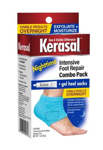 Kerasal Kerasal Intensive Foot Repair Skin Healing Ointment, 1 Oz and Zen Toes Moisturizing Gel Socks, One Pair