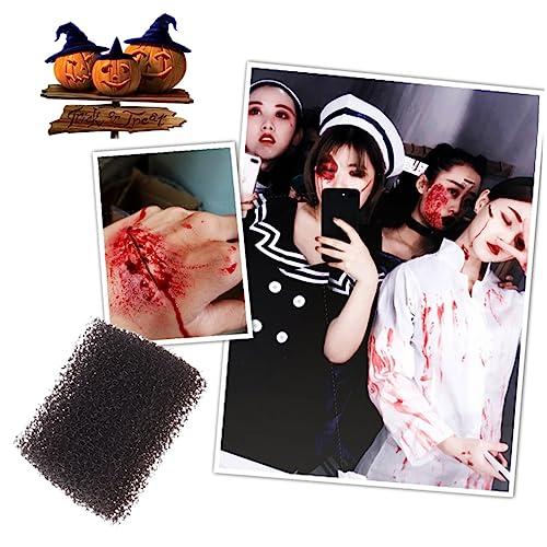 OSOLADY OSOLADY 3 Pcs Mud Skin Sponge Black Makeup Sponge Halloween Party Sponge Black Stipple Sponge Professional Makeup Kit Stipple Sponges Black Toiletry Bag Stipple Sponge Bulk