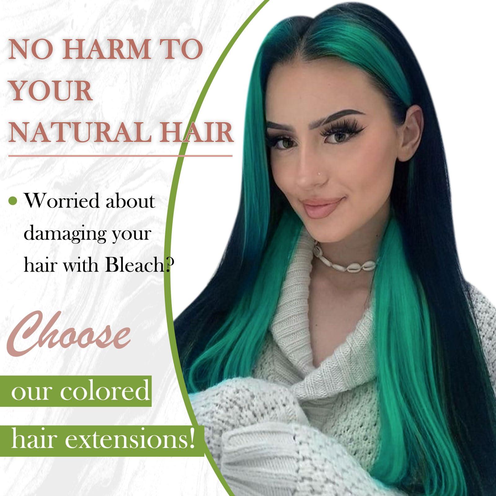 RUNATURE RUNATURE Teal Micro Link Hair Extensions Human Hair Teal Micro Hair Extensions Full Ends Micro Loop Hair Extensions Real Human Hair Natural Teal Hair Extensions Micro Link Straight 18 Inch 25g 25s