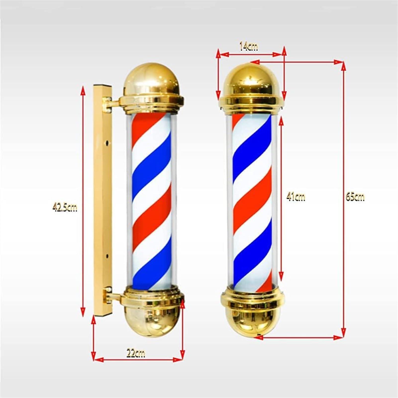 KouRY Barber Pole Light Barber Pole LED Red White Blue Rotating Light LED Stripes Pole Light Hair Salon Sign Wall Mount Rotating Light (Color : Red White)