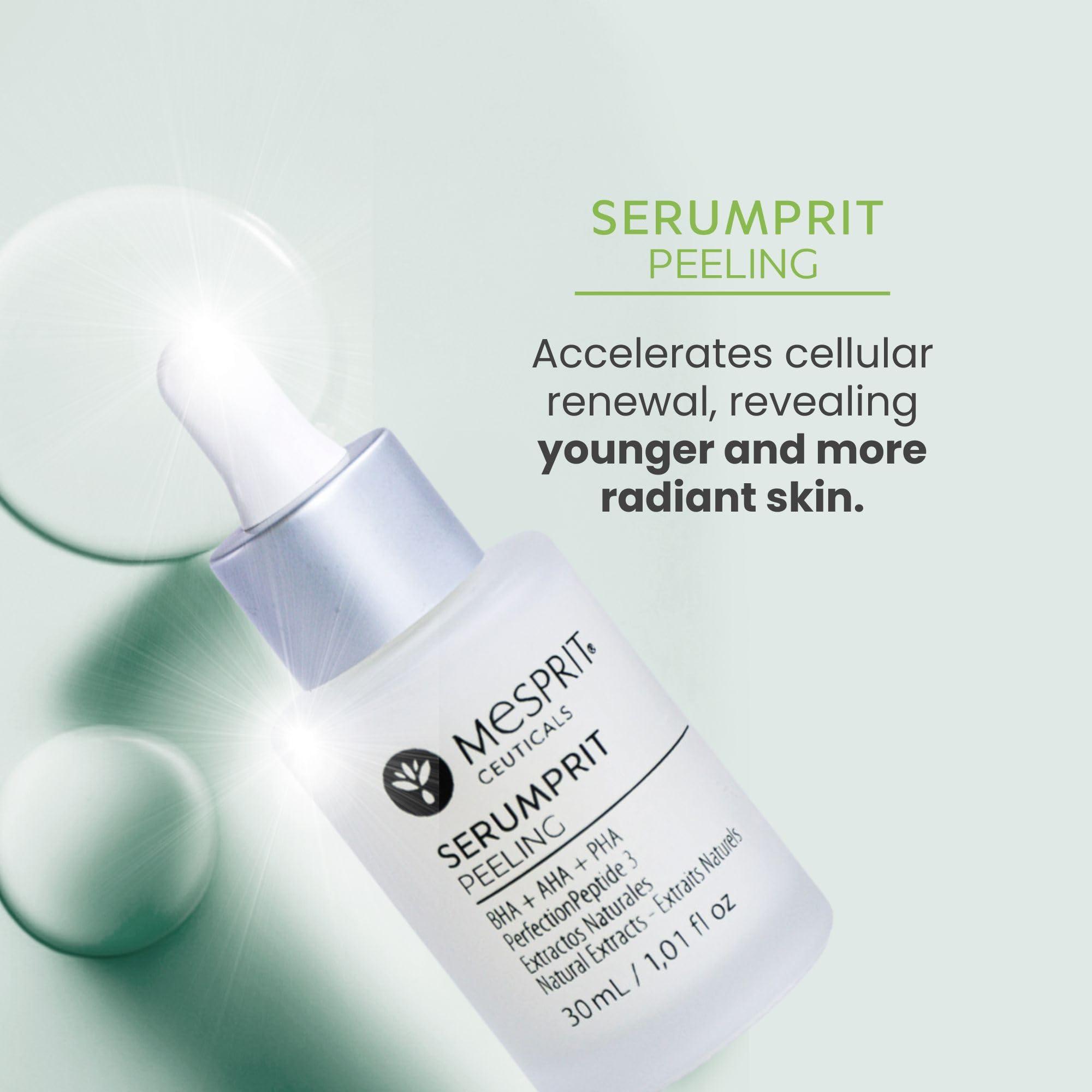MESPRITCEUTICALS Facial Serum Peeling with PHA AHA BHA Exfoliant and PerfectionPeptide P3 | Age-Defying Pore Refining Formula - Advanced Face Serum (1.01 fl oz)