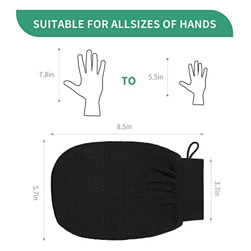 BiJun BiJun Exfoliating Glove Moroccan Kessa Scrub Exfoliating Gloves Deep Exfoliating Mitt Body Scrub Premium Scrub Wash Mitt Body Skincare at Home Shower or Bath Exfoliating Mitts for Dead Skin Remover