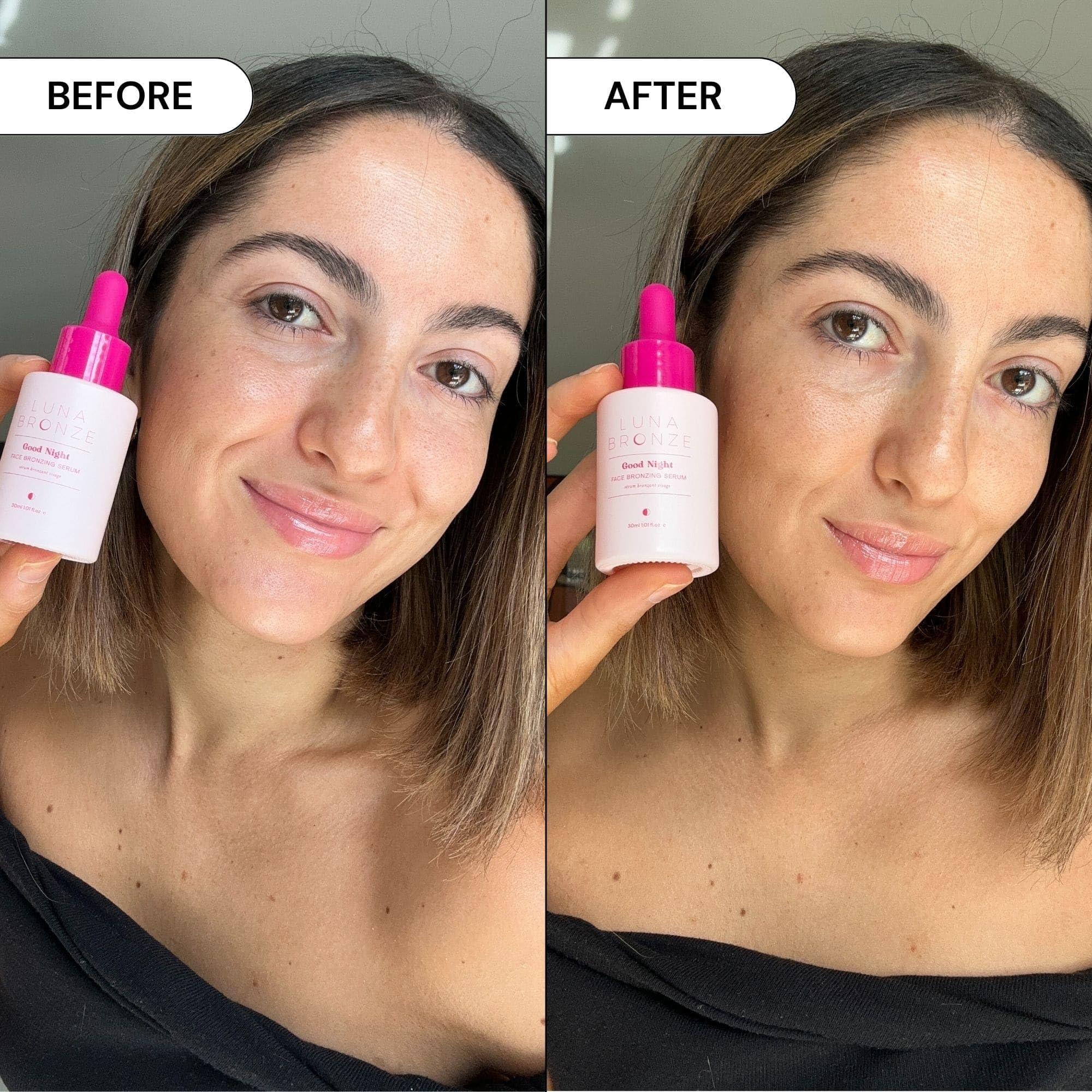 Luna Bronze Luna Bronze Good Night Face Tanning Drops | Overnight Face Bronzing Serum for a Luminous, Natural Looking Glow | Hydrating Formula with Vitamin C | Infused with Australian Botanics (30ml/1.01 fl. oz)