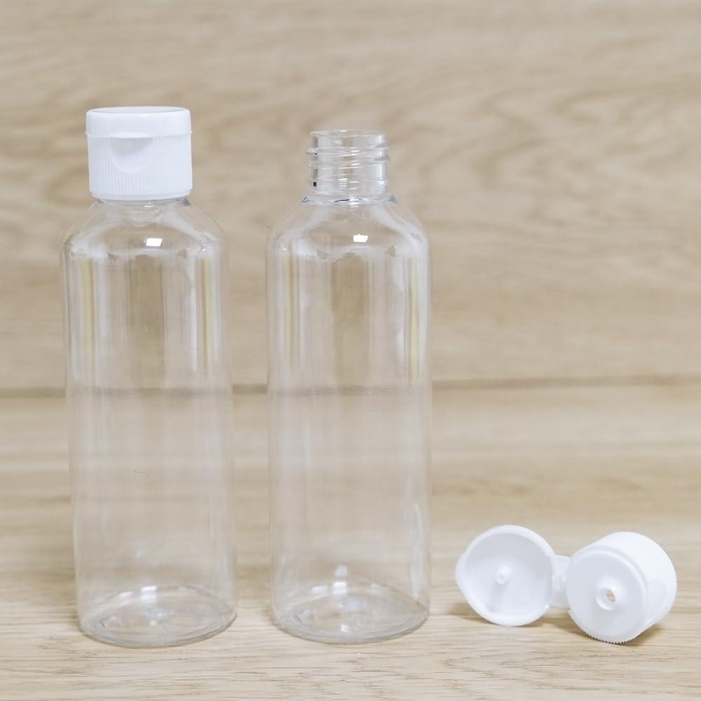 Jarvials Jarvials 3.38 oz PET Plastic Lotion Bottle Small Squeeze Bottle Leak Proof Sample Container with White Flip Cap Travel Fill Vial-Pack of 100