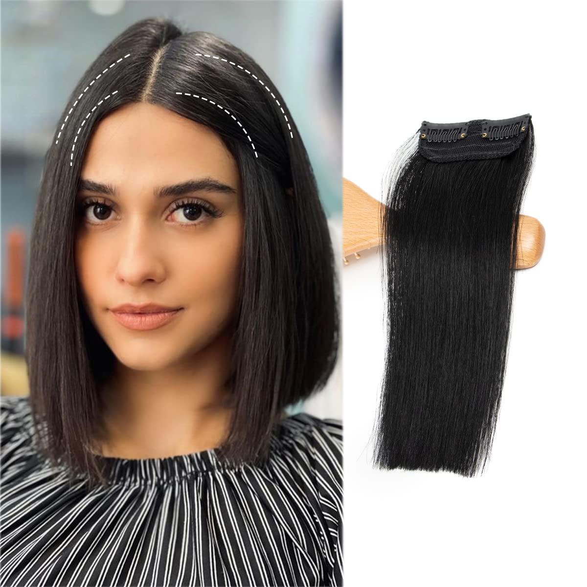 FEIPRO FEIPRO Short Mini Clip In Hair Extensions Real Human Hair Silky Straight Weft for Women With Thinning Hair Short Hair Easily add Hair Volume Thick Natural Invisible 6 Inch #1 Jet Black