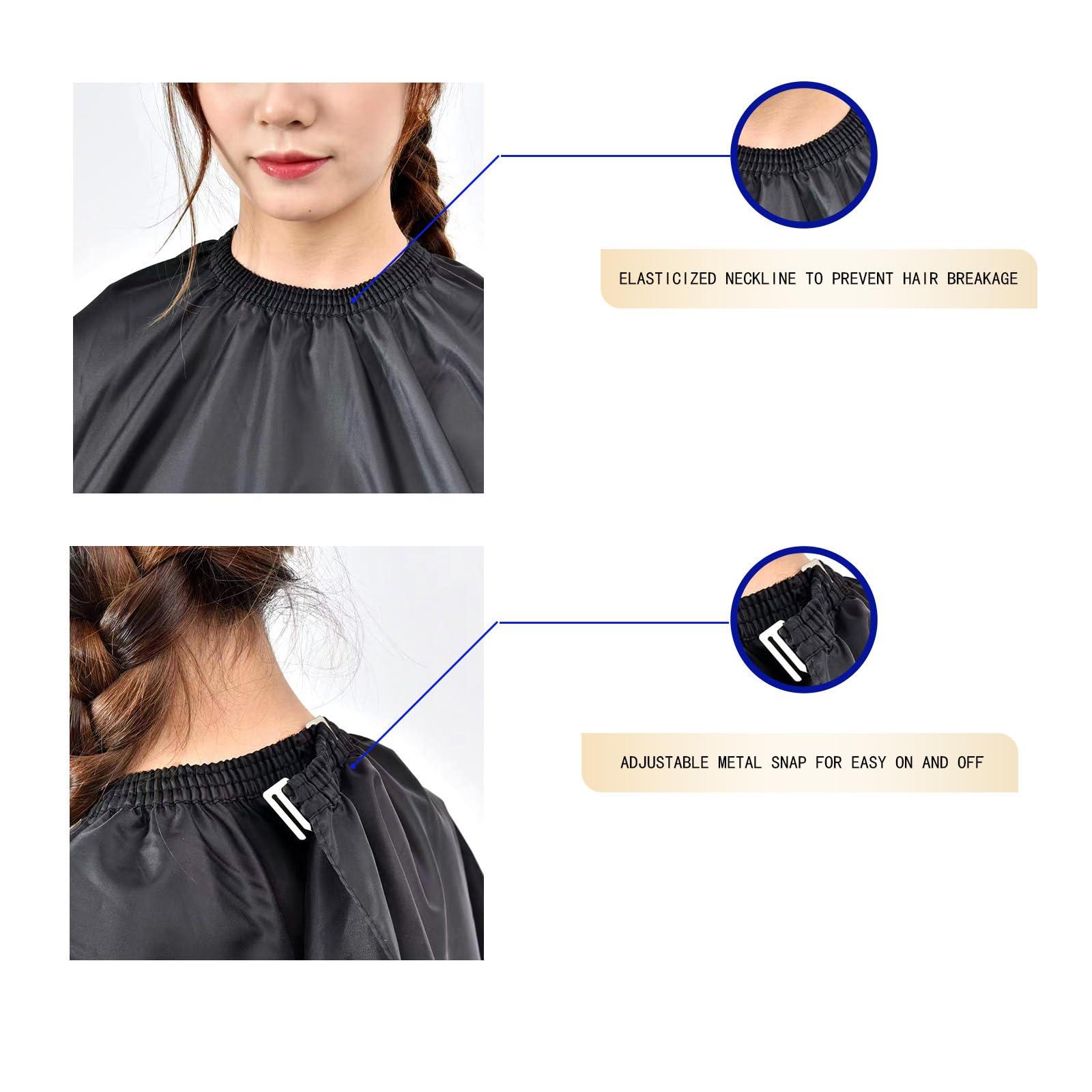 Nicoc Nicoc Professional Salon Barber Cape,Waterproof Polyester Hair Cutting Cape,Unisex,Black, Large Haircut Cape