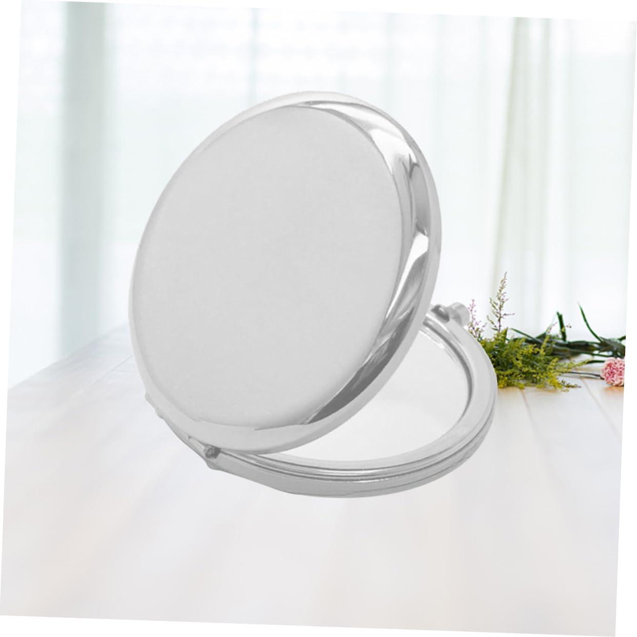 OSOLADY OSOLADY Double Side Mirror Folding Poratble Mirror Makeup Mirror Pocket Mirror Circle Mirrors Mirror for Purse Portable Mirror Double Sided Mirror Silver