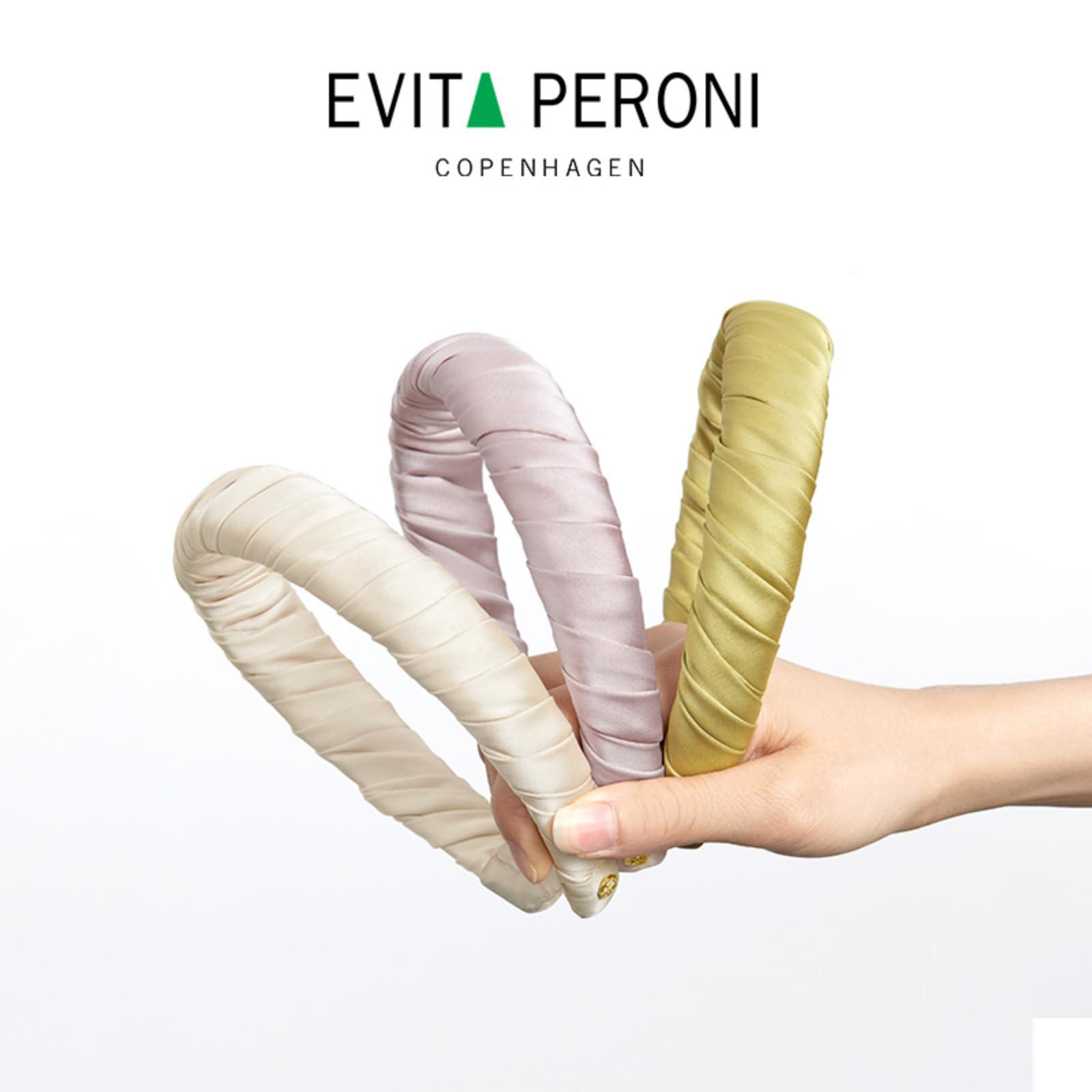 EVITA PERONI EVITA PERONI Black Mulberry Silk Fabric Wide Hard Hair Wrap Band Headband Accessories for Women-Mustard Green