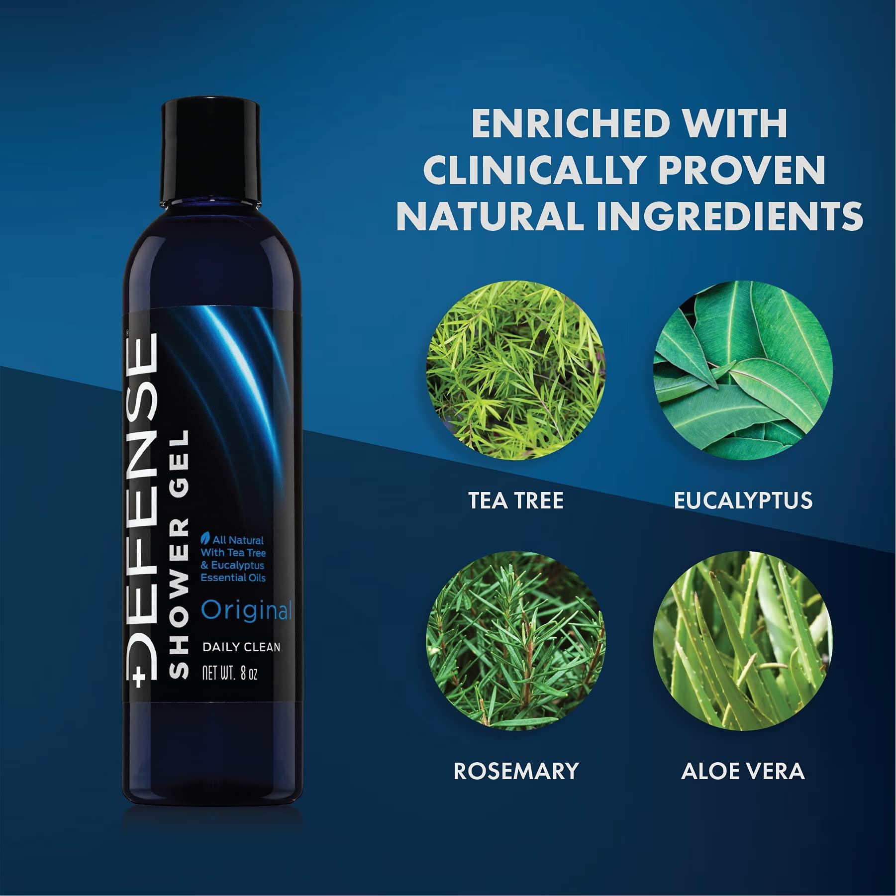 Defense Soap Defense Soap Organic Tea Tree Body Wash | All Natural Shower Gel with Tea Tree Oil, Eucalyptus Oil, and Aloe Vera. Wrestling Inspired, For All Mens & Womens Skin Types. 8 oz