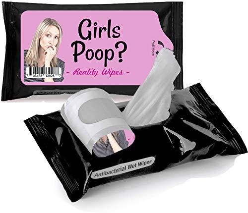 Gears Out Girls Poop Wet Wipes - Weird Moist Wipes for Teens and Adults - Travel Size, Disposable, Hand Use Only
