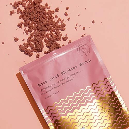 frank body Frank Body Rose Gold Shimmer Scrub | Natural, Vegan, Cruelty Free Exfoliating Body Scrub Smooths, Exfoliates, and Hydrates with Sugar, Salt, Vitamin E, and Grapeseed Oil | 7.43 oz / 220 g
