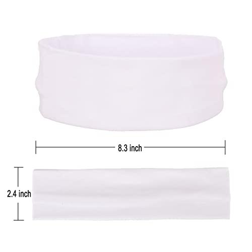 MapofBeauty MapofBeauty 3 Pack Yoga Headbands Stretchy Cotton Head Band Hairwarp Sports Running Exercise Gym (White/Pink/Orange)