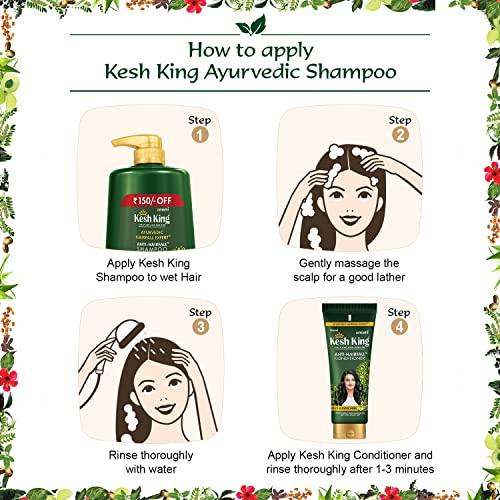 KESH KING KESH KING Anti Hairfall Shampoo | with 21 Ayurvedic Herbs & Aloe Vera | Provides Healthy Nourished Scalp | for Shiny & Smooth Hairs | 33.81. Fl Oz/1000ml