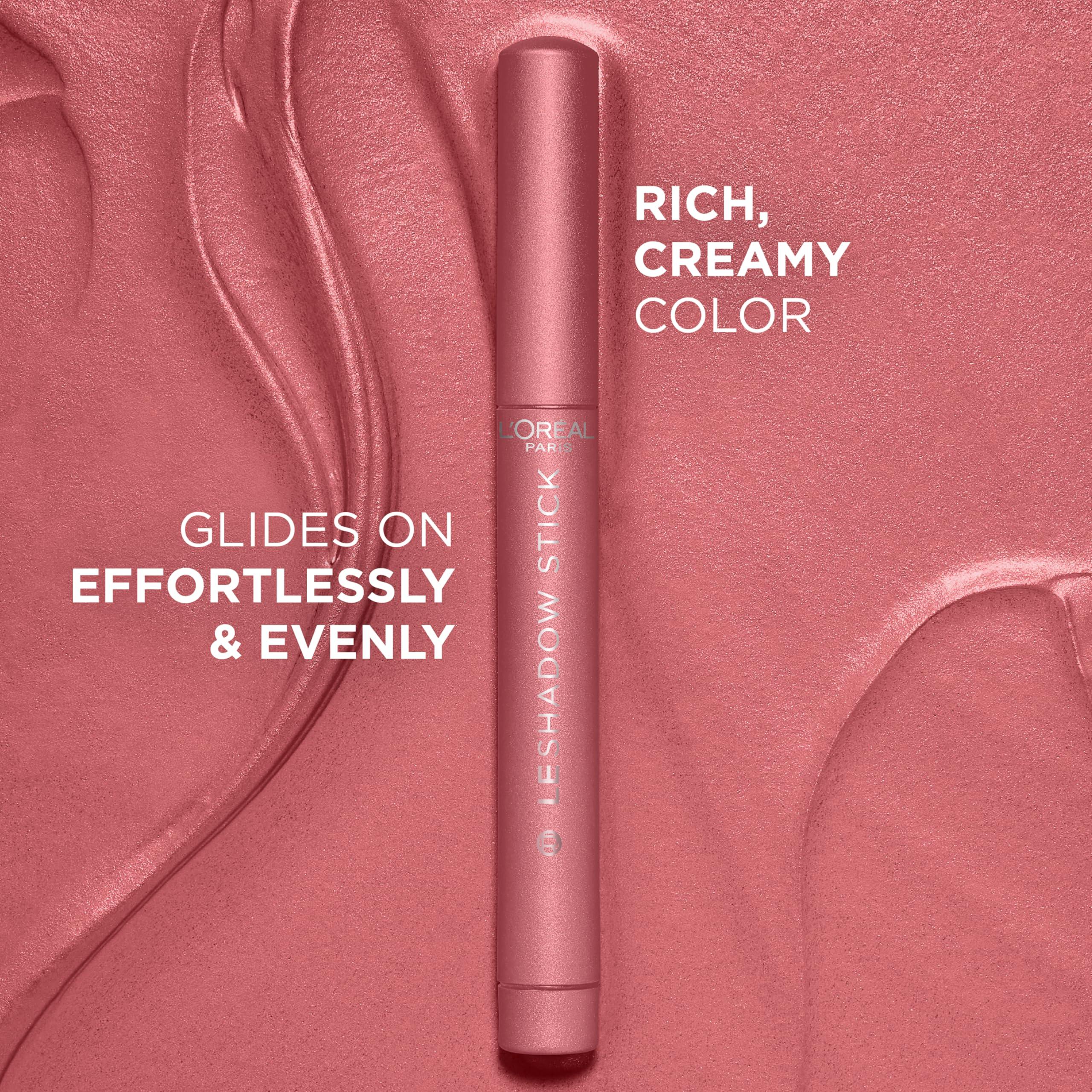 LOral Paris LOral Paris Makeup Le Shadow Stick Eyeshadow, Blendable, Smudge-Resistant, Cream Eyeshadow, Cloudy Rose, 0.05 Oz