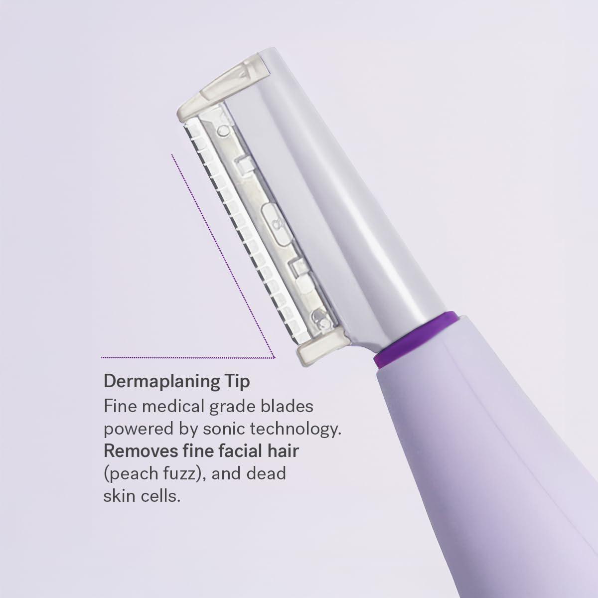 MICHAEL TODD BEAUTY Michael Todd Beauty - Sonicsmooth  SONIC Technology Dermaplaning Tool - 2 in 1 Womens Facial Exfoliation & Peach Fuzz Hair Removal System with 8 Weeks of Safety Edges