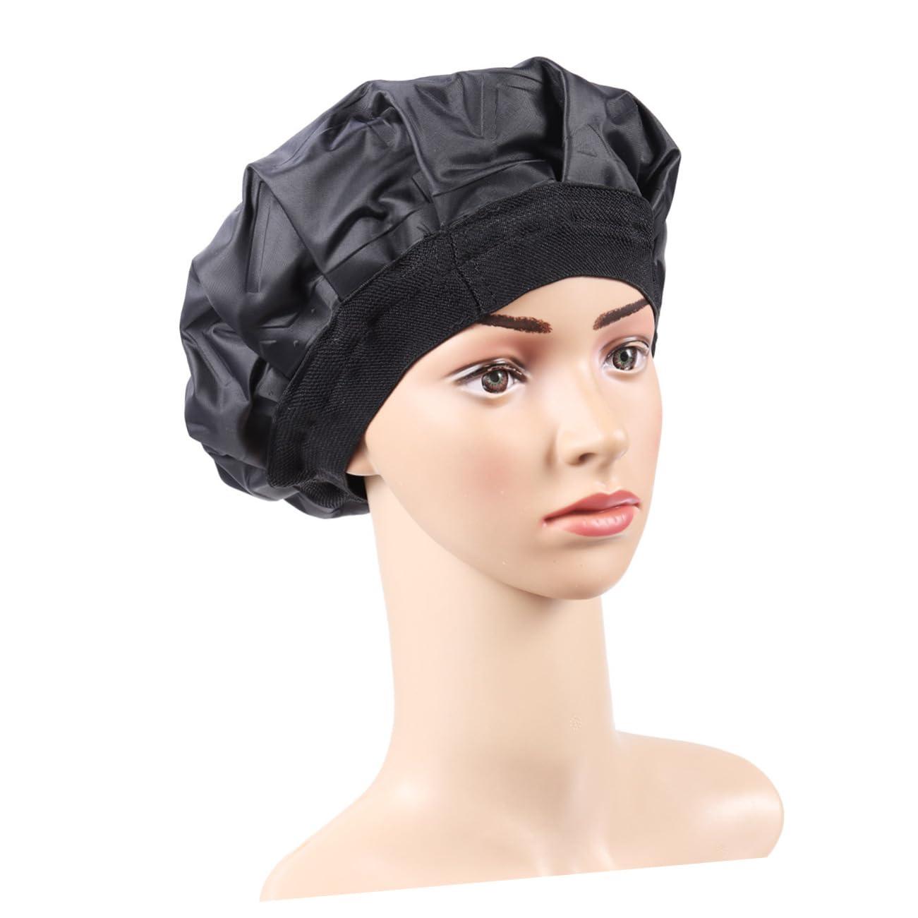 PLAFOPE PLAFOPE Heated Hair Cap Heat Conditioning Gel Steamer Hair Treatment Hair Products Universal Size Black