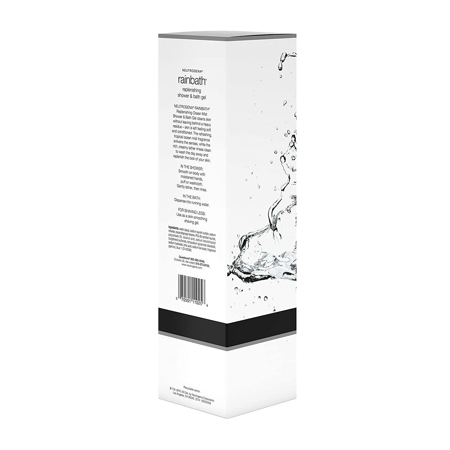 Johnson & Johnson Neutrogena Rainbath Replenishing Shower & Bath Gel, Ocean Mist, 32 fl oz (Pack of 3)