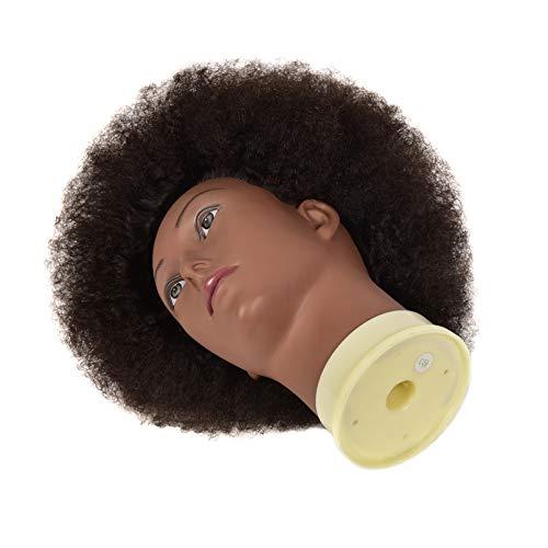 kalyx Kalyx Mannequin Head African American 100% Human Hair Cosmetology Afro Hair Manikin Head for Practice Styling Braiding(9INCH)