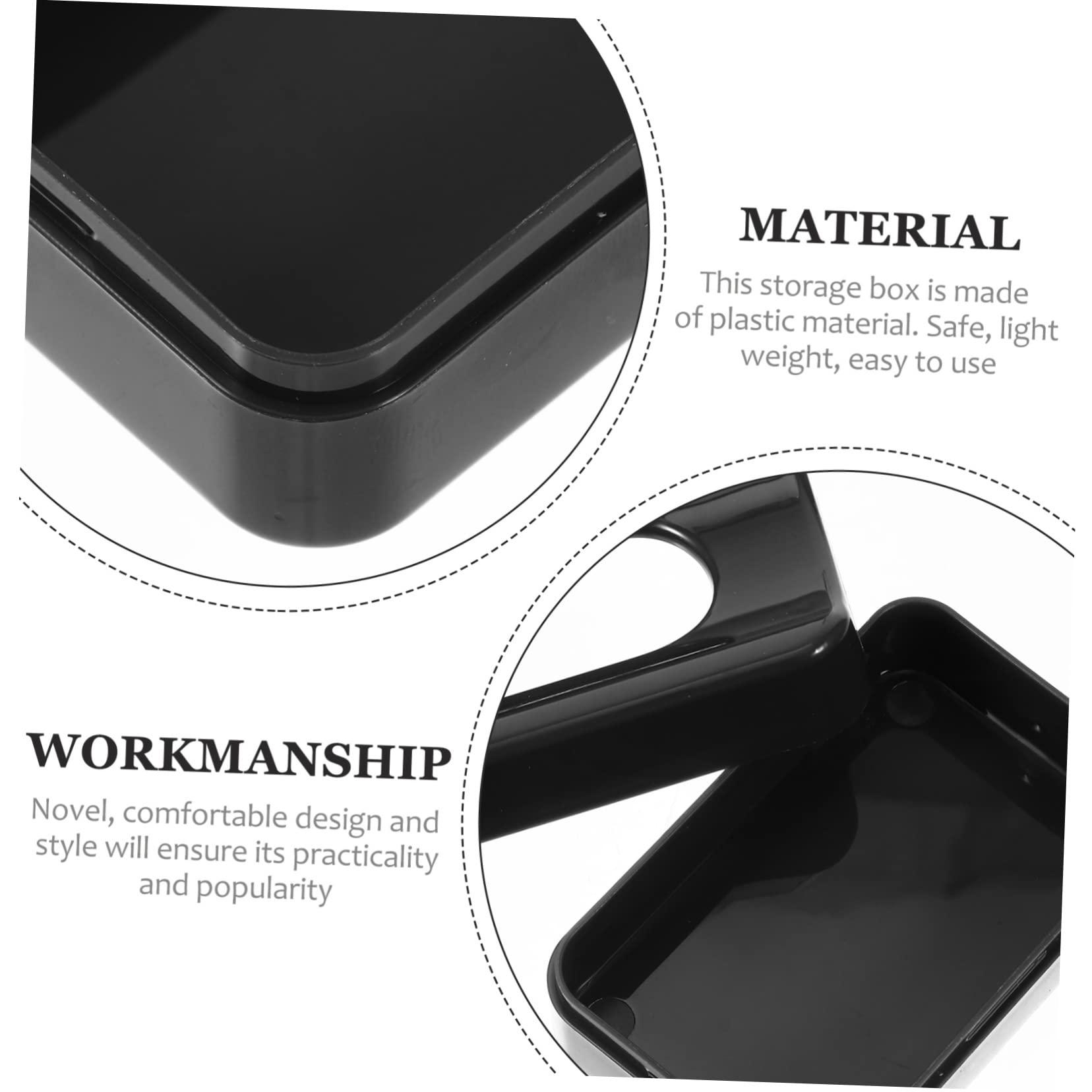 Didiseaon Didiseaon 2 Pcs Glitter Storage Box Storage Case Nail Stuff Organizer Black Tray Nail Dip Case Powder Collection Tray Recycling System Manicure Nail Box Charm Plastic