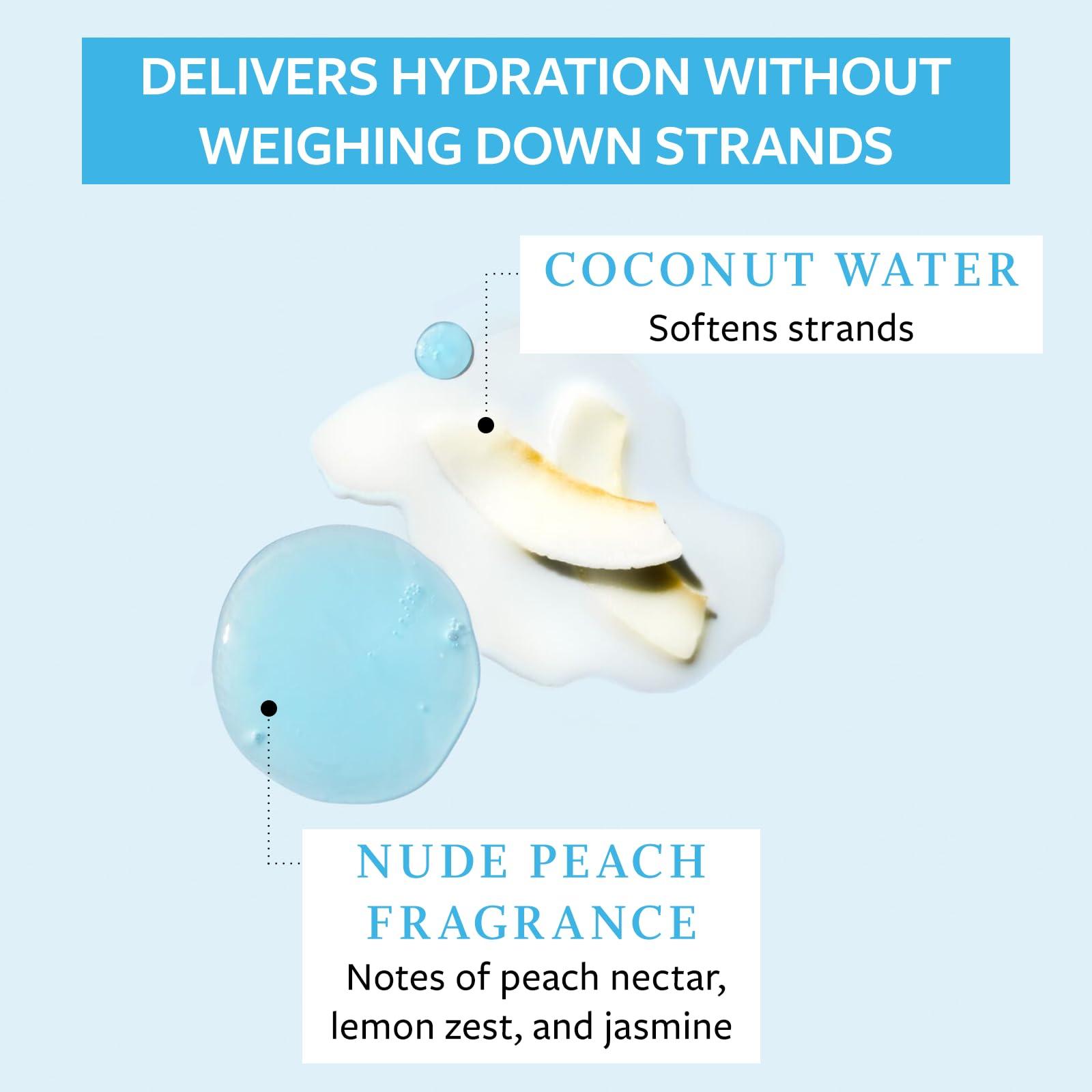 FUNCTION OF BEAUTY Function of Beauty Straight Hair Shampoo, 11 oz Each (2-Pack) - Formulated with Coconut Water to Hydrate & Moisturize, Sulfate Free, Customizable Haircare