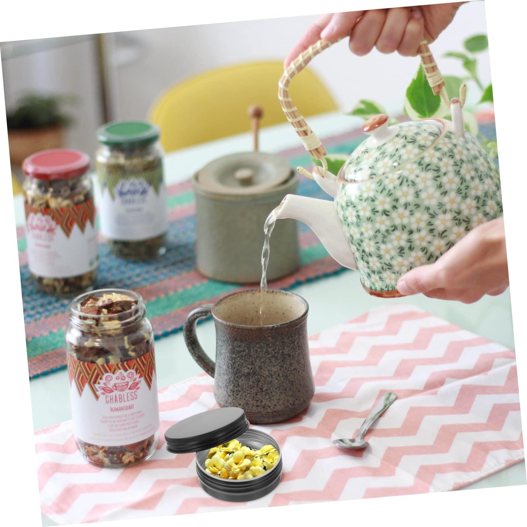 CRILSTYLEO CRILSTYLEO 10pcs Black Aluminum Box Jar Cosmetic Jars Travel Skincare Containers Travel Bottles for Creams Body Butter Containers Cosmetic Containers Refillable Cream Containers Skincare Jars