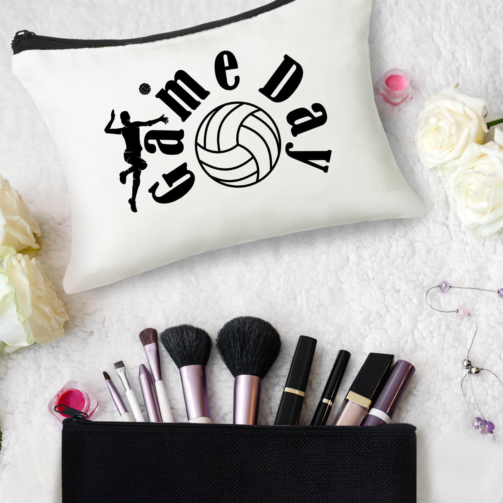 Irenare Irenare 30 Pcs Volleyball Cosmetic Bag Gifts for Women Stuff Volleyball Players Teams Travel Pouch Canvas Makeup Bags for Team Gifts(Black, White,Volleyball)