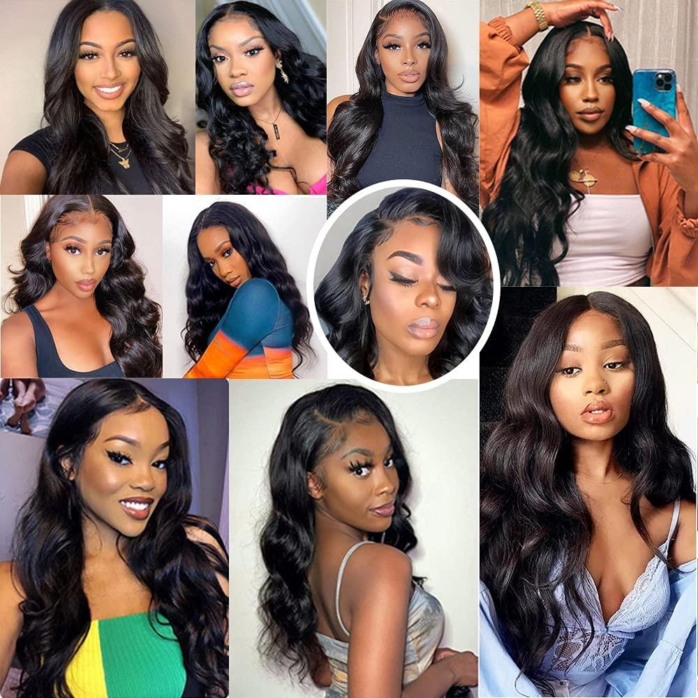 UDesire UDesire 10A Brazilian Virgin Hair Body Wave 3 Bundles(14 16 16,285g,Natural Black)100% Unprocessed Brazilian Hair Bundles Weave Weft Brazilian Body Wave Remy Human Hair Extenions