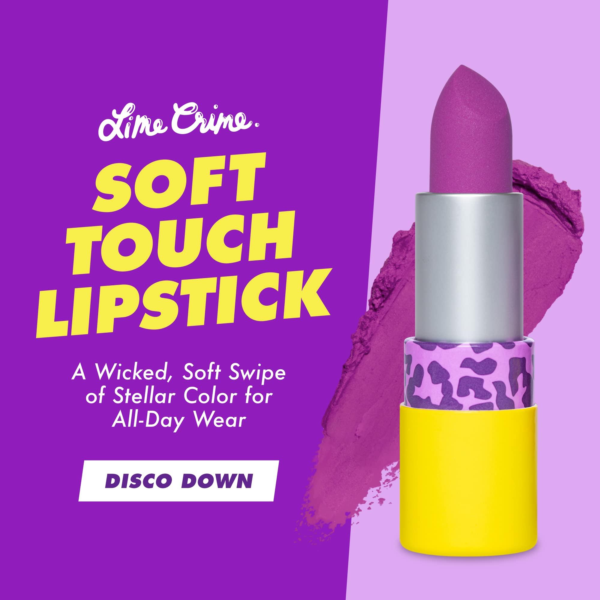 Lime Crime Lime Crime Soft Touch Comfort Matte Lipstick, Disco Down (Bright Magenta) - Flirty Retro Shades - Full-Coverage Long Lasting, Lip Lining & Soft Formula for All-Day Wear - Talc-Free & Paraben-Free