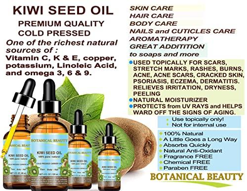 CHATEAU COSMETICS BOTANICAL BEAUTY KIWI SEED OIL. 100% Pure Natural Undiluted Virgin Cold Pressed Carrier Oil. 2 Fl.oz.- 60 ml for Face, Skin, Body, Hair, Nail Care. by Botanical Beauty