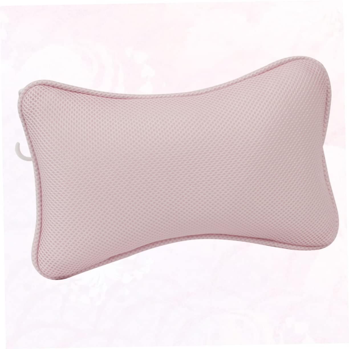 Mobestech Mobestech 2 Pcs Tub Pillow Cushion Canopy Bathtub Drain Bath Mats for Bathroom Bath Neck Rest Ergonomic Shoulder Pillow Inflatable Bath Rugs Lumbar Support Pillow for Bathtub Tubs Cup Pink