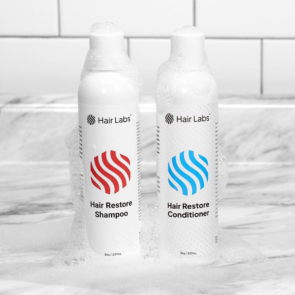 Hair Labs Hair Labs Hair Restore Shampoo and Conditioner Set, 8 Fl Oz Each | Hair Thickening Products for Women & Men | Hair Thinning Shampoo & Conditioner Nourish, Strengthen, and Stimulate