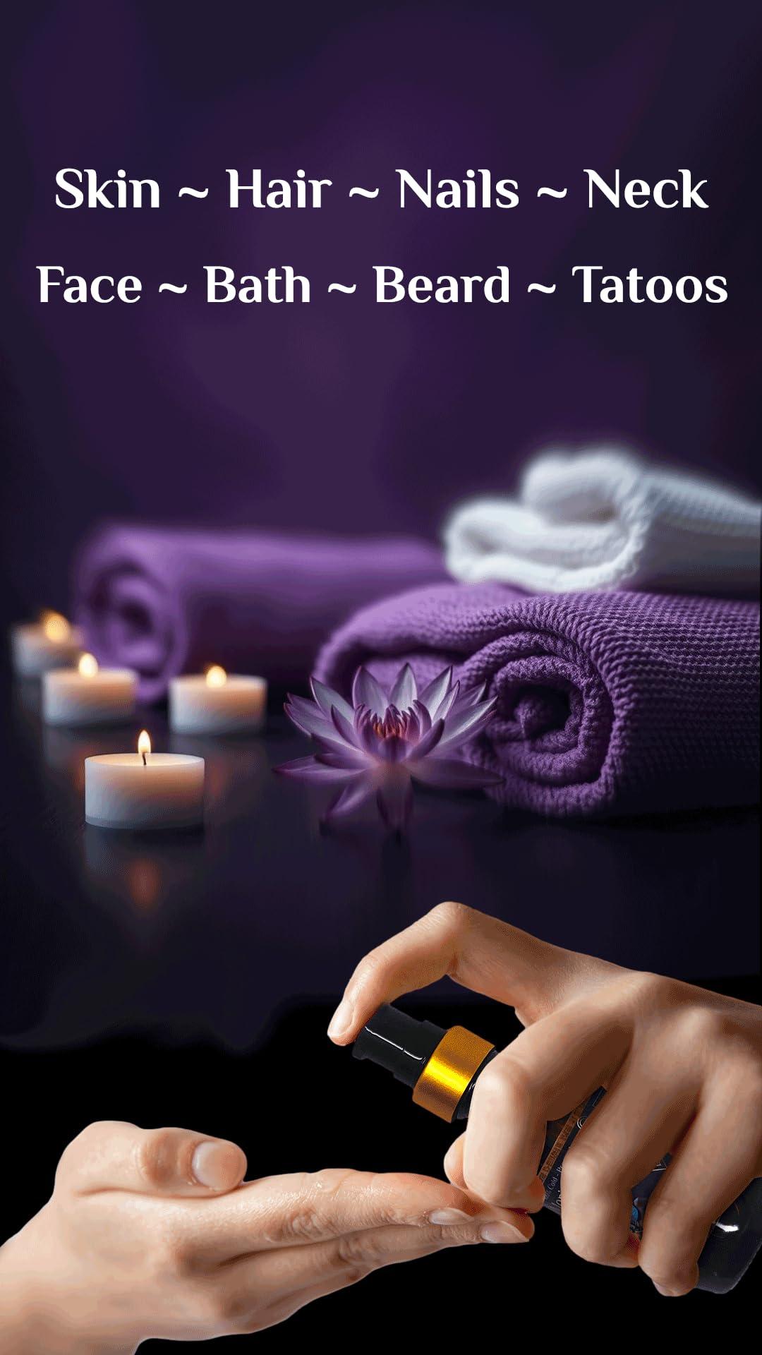 ZP.TECH ZP.TECH Pure Organic Moringa Oil with Blue Lotus Flower & Ormus Gold Hydrating & Anti-Aging Oil for Skin, Hair & Nails Premium 100% Cold Pressed Moringa Seed Extraction, Nourishes & Hydrates Skin