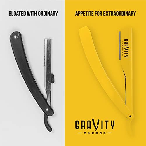 GRAVITY RAZORS Professional Straight Razor - Ultra Exposed Straight Razor Kit with 10 Gravity Premium Blades, 2mm Exposed ("The OG")