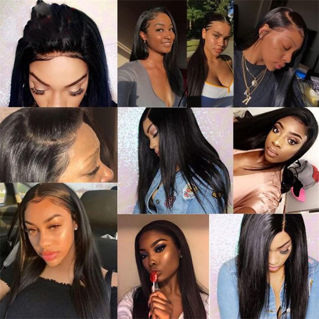 FInspiational Peruvian T Part Lace Wig Human Hair Wigs 13X4 Straight Lace Front Wigs 360 Lace Frontal Wig Pre Plucked 4X4 Closure Smooth Wig 5X5 HD Lace Wig 26 inch