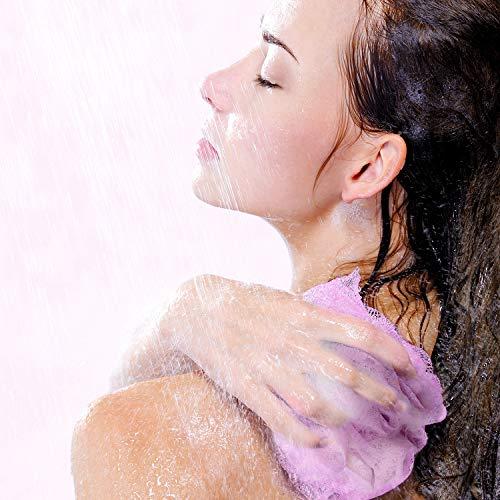 Spa Savvy Spa Savvy Bath Sponges for Shower – 4 Pack Shower Pouf Luffa Sponges – Exfoliating Body Scrubber Bath Loofahs – Loufa Shower Puff Balls, Bulk Mesh Poof Shower Scrunchies Lavender & Retinol Infused