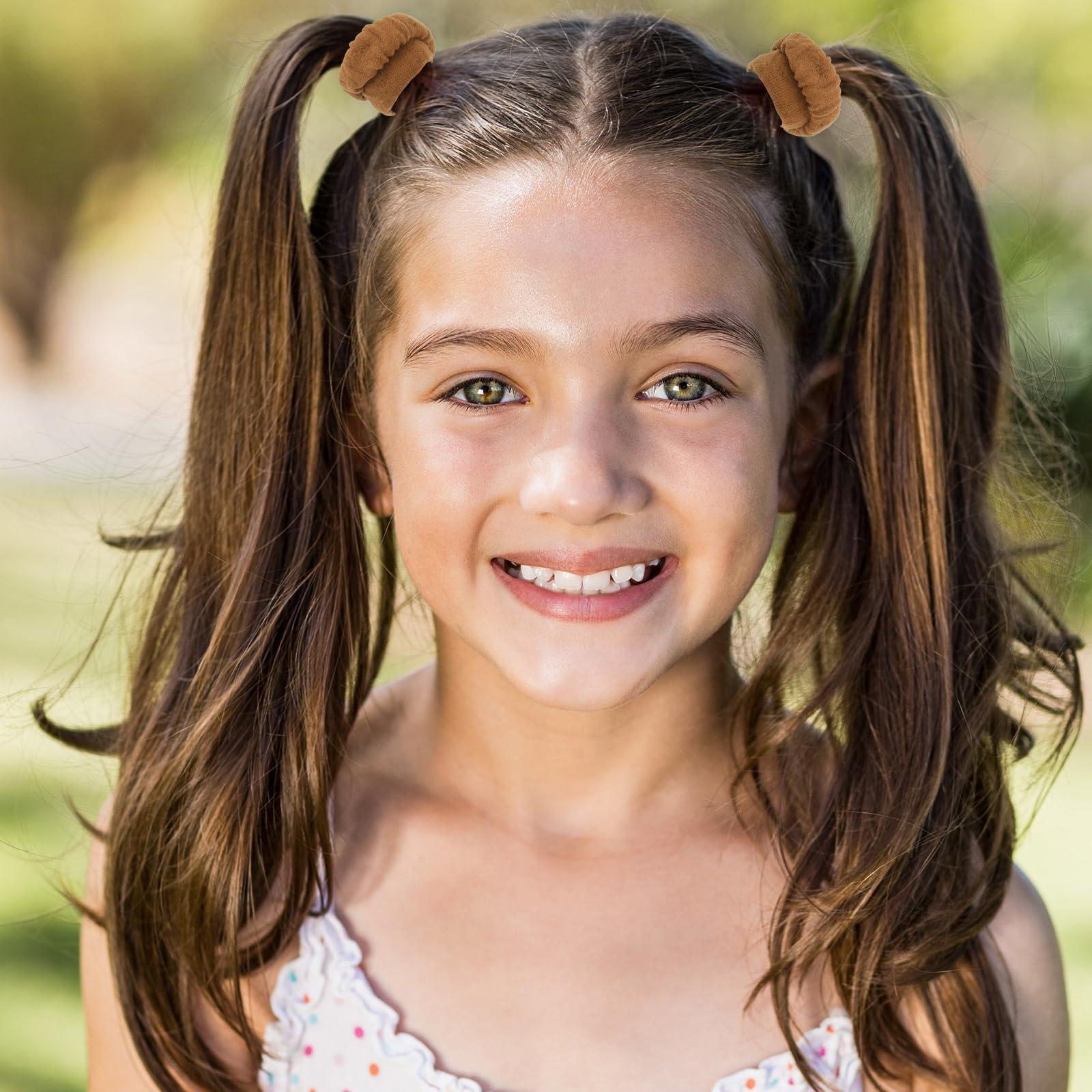 Nogeqi Nogeqi 10 Pcs Cotton Hair Scrunchies for Girls, No Tug Scrunchy Hair Ties fluffy Ponytail Holders, Strong Elasticity Hair Scrunchies for Thin Hair Thick Hair (Chocolate)